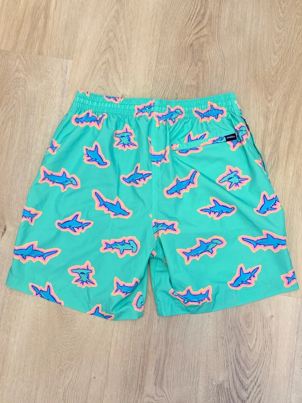 Chubbies Aqua Shark Print Swim Trunks